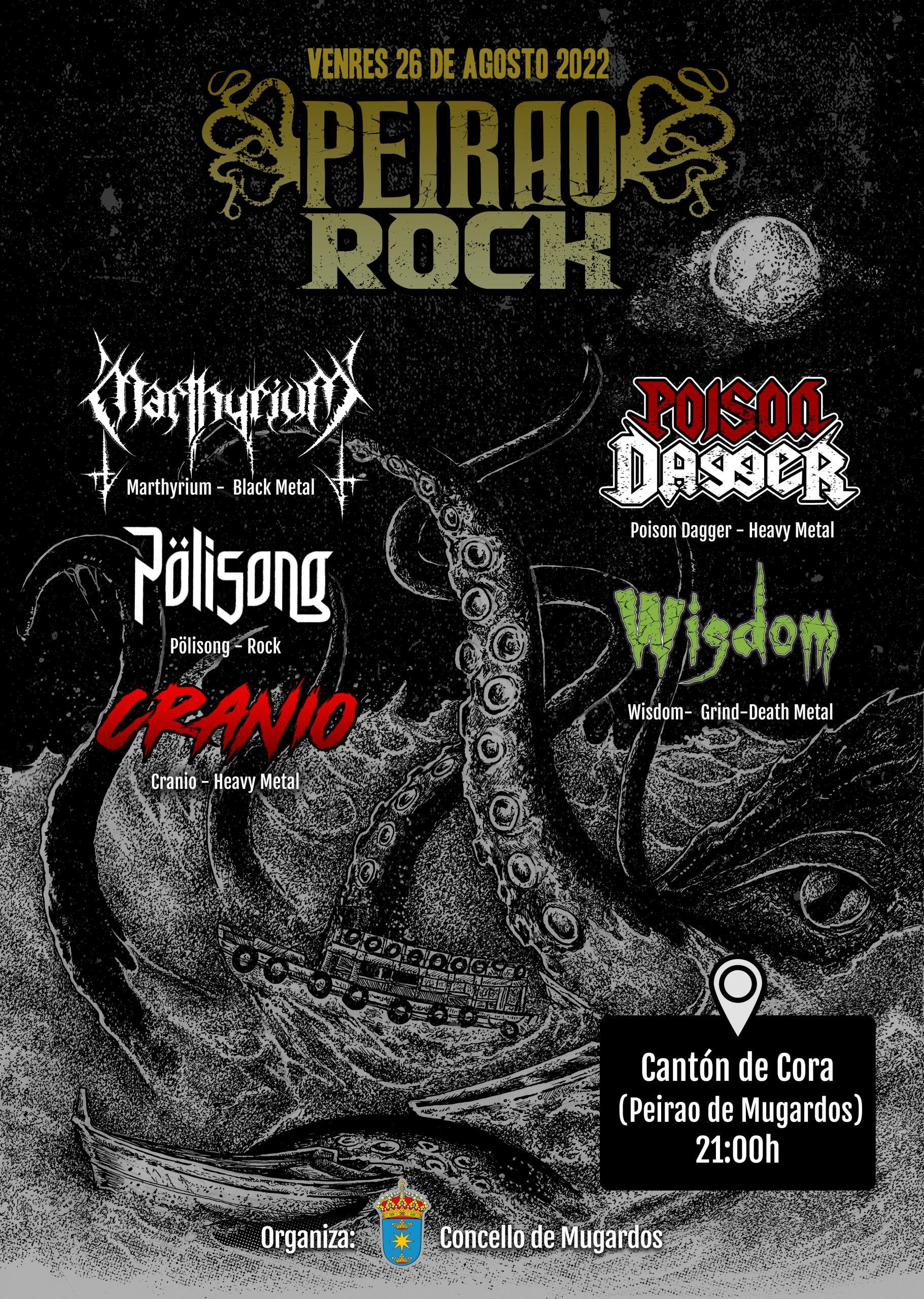 Cartel del festival de rock y metal Peirao Rock (fuente: Concello de Mugardos)