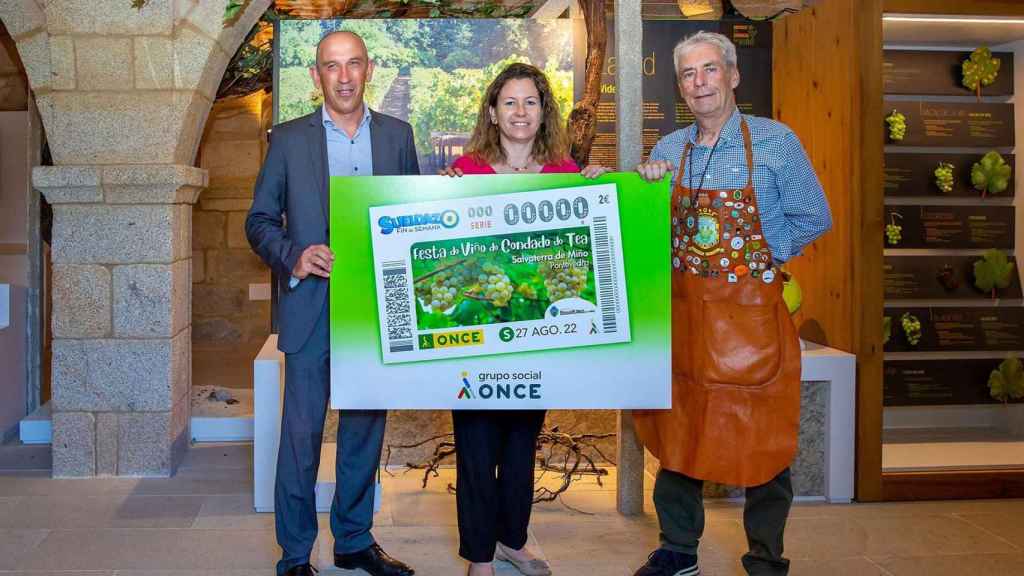 Cupón de la ONCE sobre la Festa do Viño do Condado de Tea (Pontevedra).