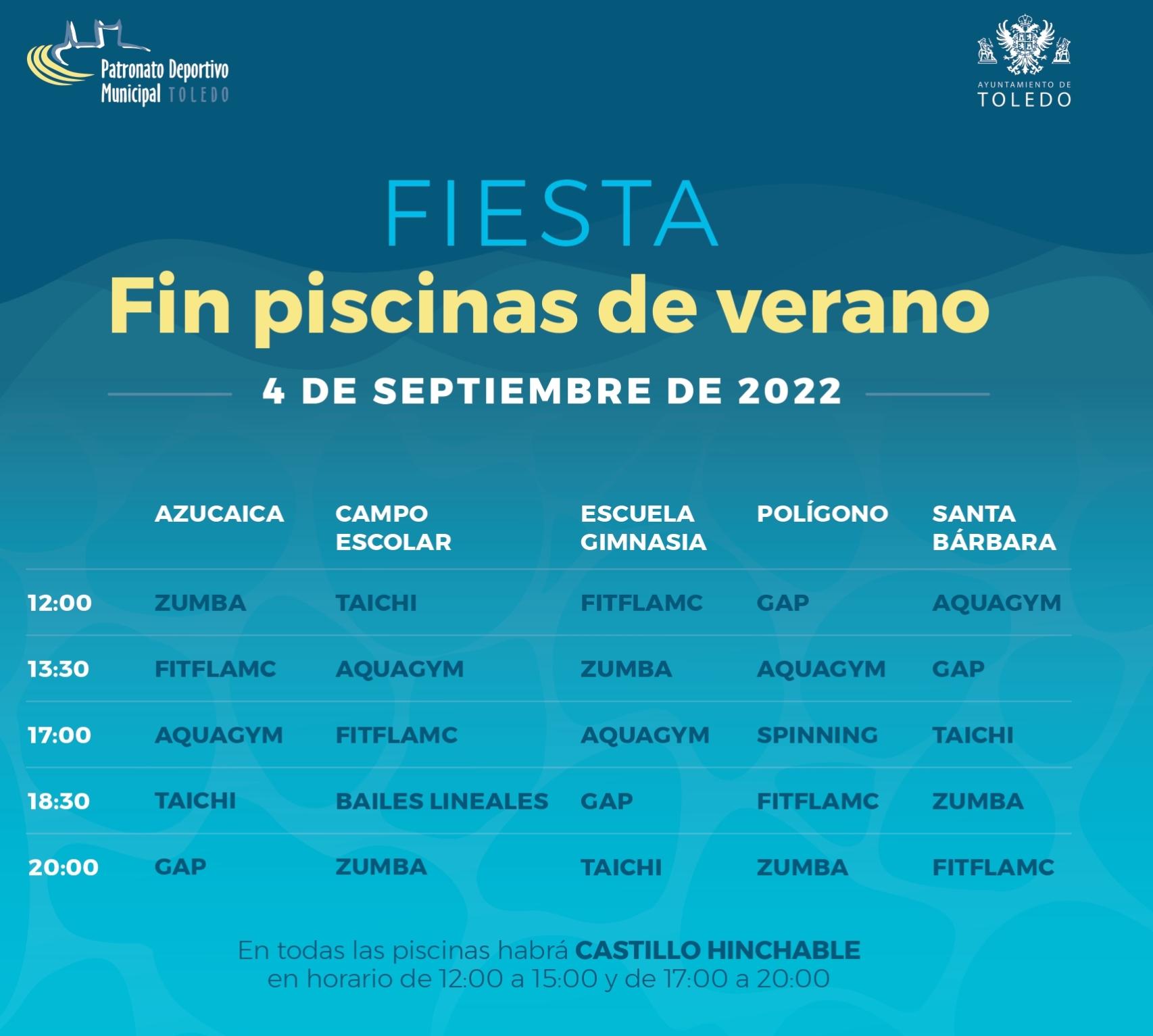 Horario de las actividades programadas