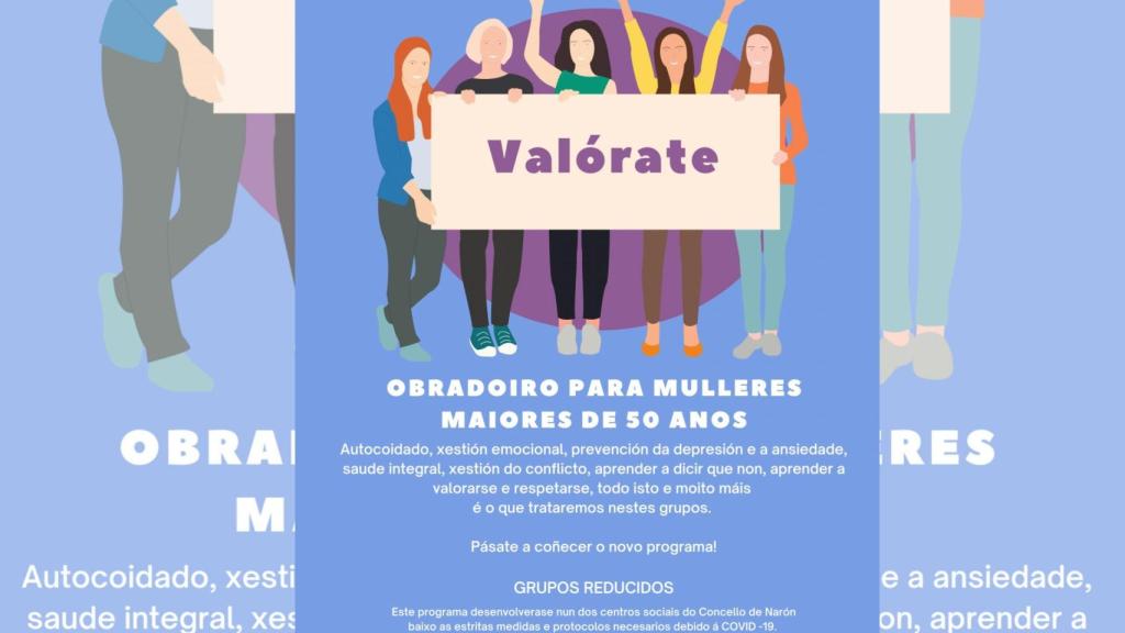 Narón abrirá las inscripciones para el taller ‘Valórate’ del programa municipal de igualdad