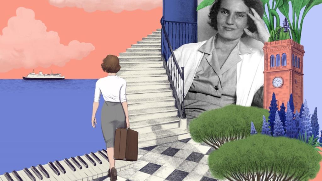 Cartel del ilustrador Silja Goetz para la exposición homenaje a Carmen Laforet  en el Instituto Cervantes.