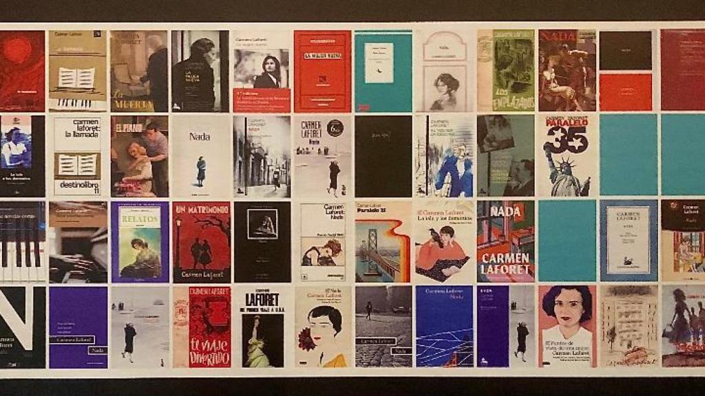 Cartel con distintas portadas de 'Nada'.