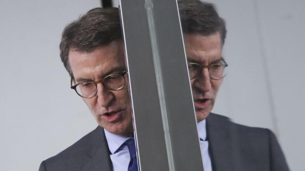 Alberto Núñez Feijóo en la sede del PP el pasado marzo.