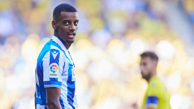 Alexander Isak, durante un partido con la Real Sociedad