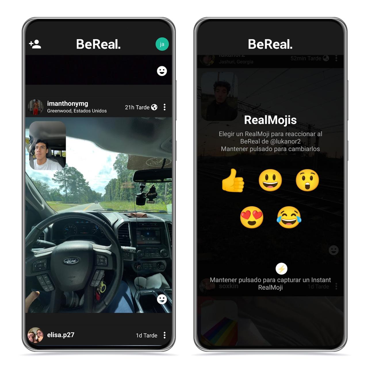 BeReal publicaciones y reacciones