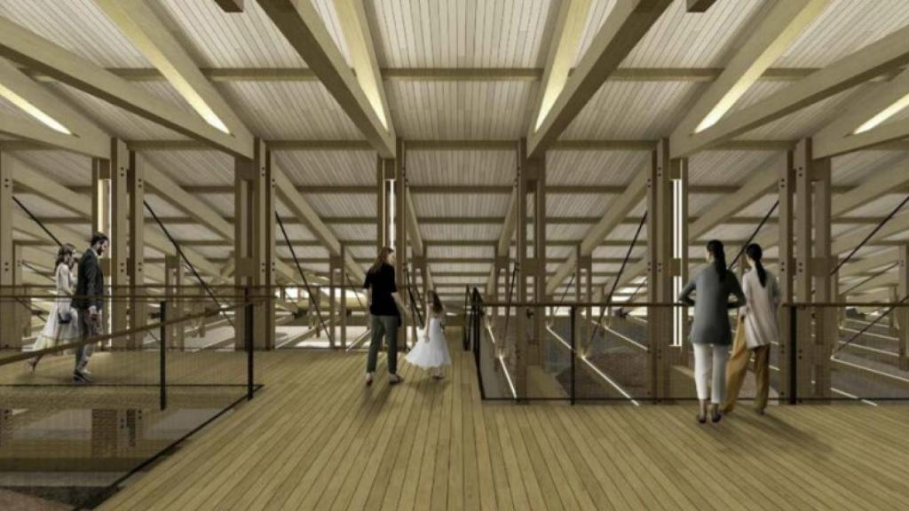 Infografía de la zona resultante tras la construcción de la nueva cubierta de la Catedral de Málaga.