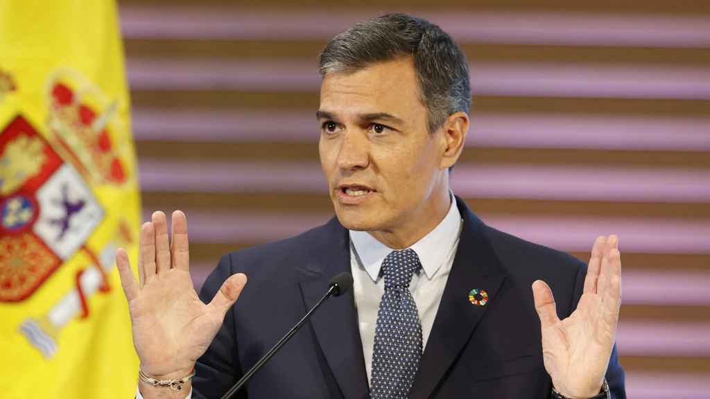 Pedro Sánchez, este miércoles en Bogotá.