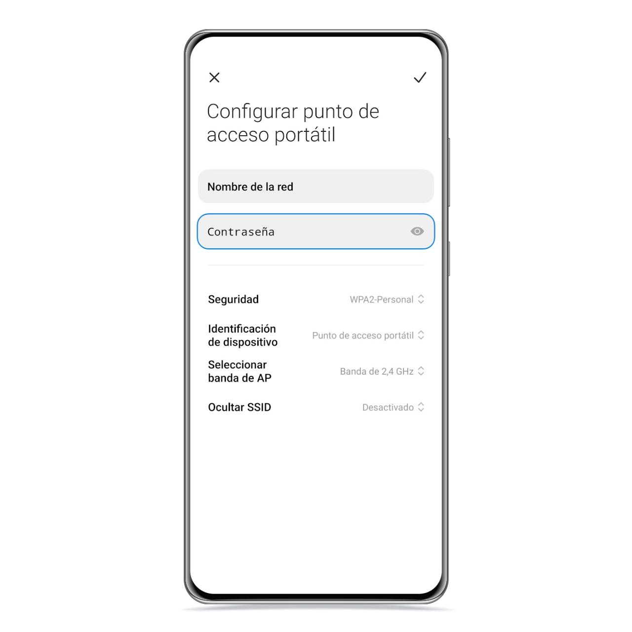 Opciones del punto de acceso portátil