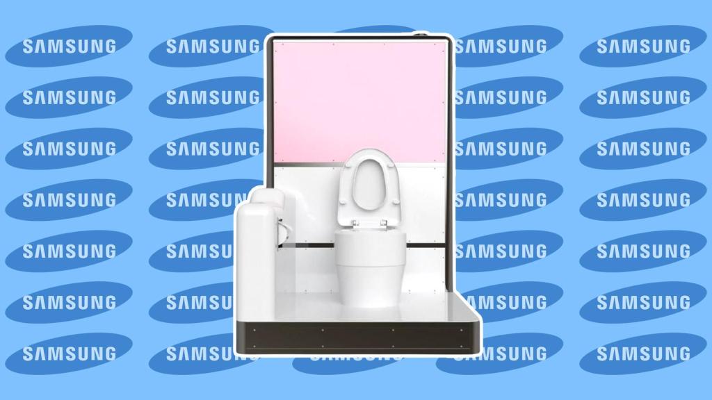 Fotomontaje con el inodoro de Samsung.