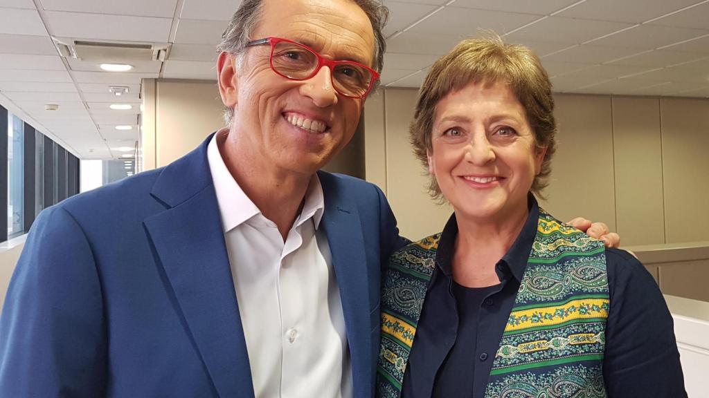 Paz junto a Jordi Hurtado cuando participó en Saber y Ganar.