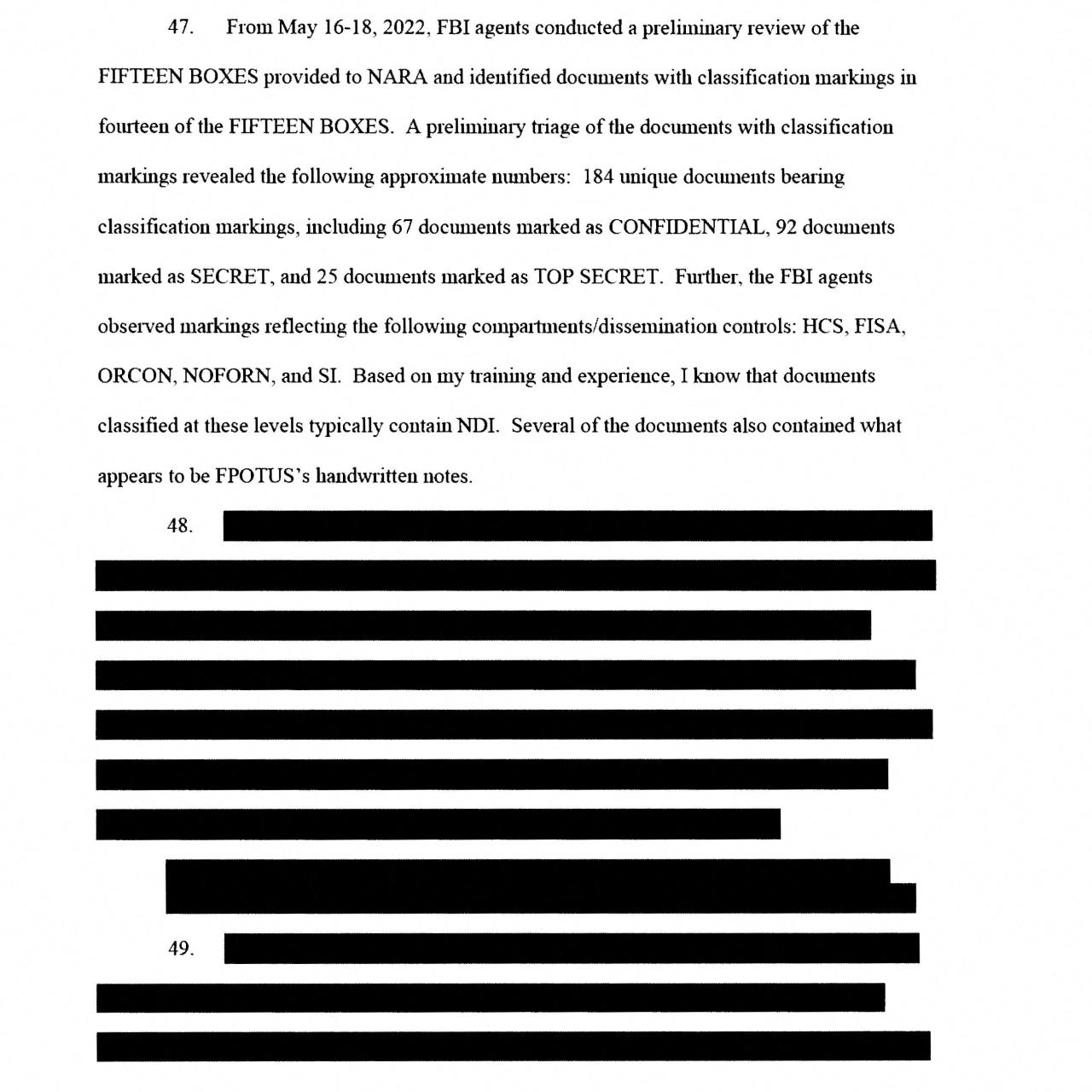 Imágenes del informe de Trump.