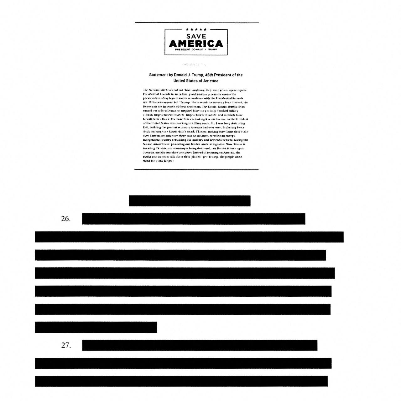 Imágenes del documento que desvela la Físcalia de EEUU