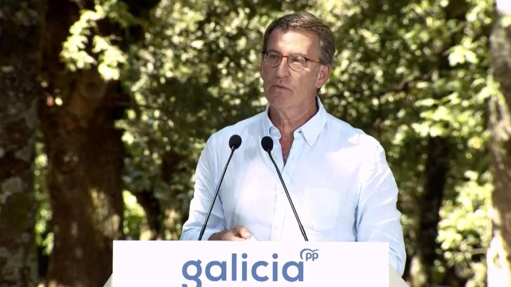 Alberto Núñez Feijóo en una intervención en Cerdedo-Cotobade.