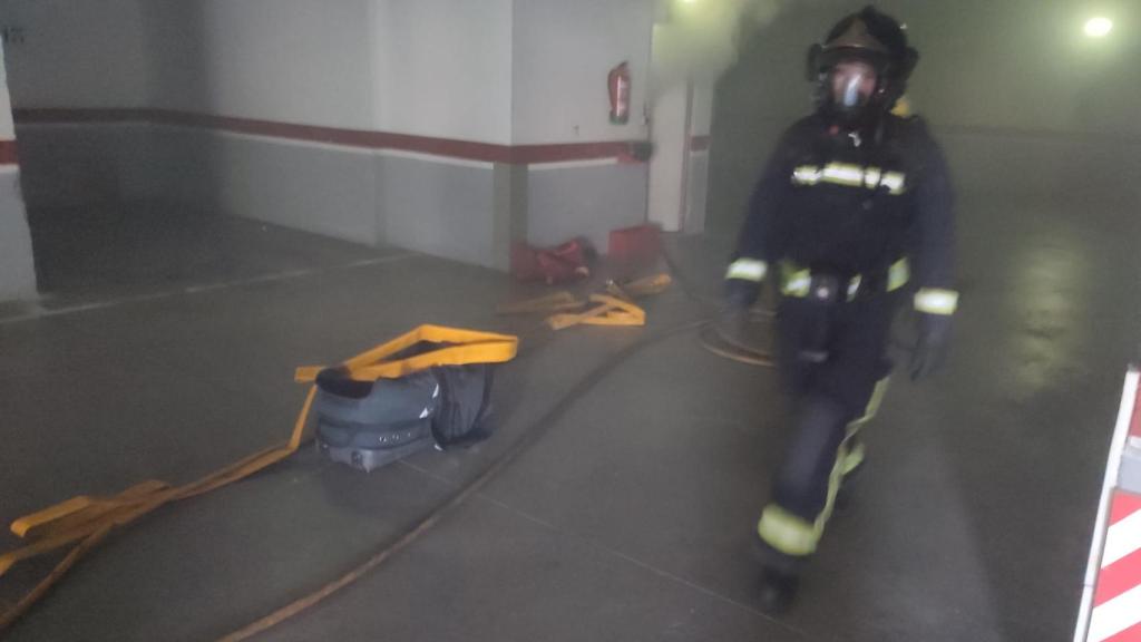 Incendio en garaje