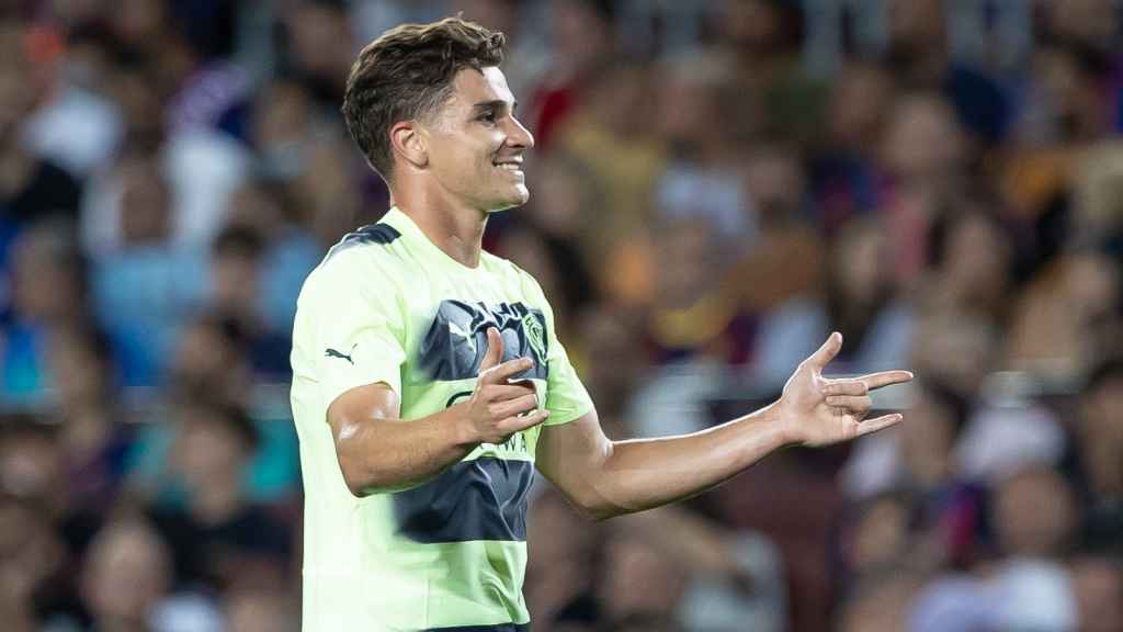 Julián Álvarez, en un partido del Manchester City