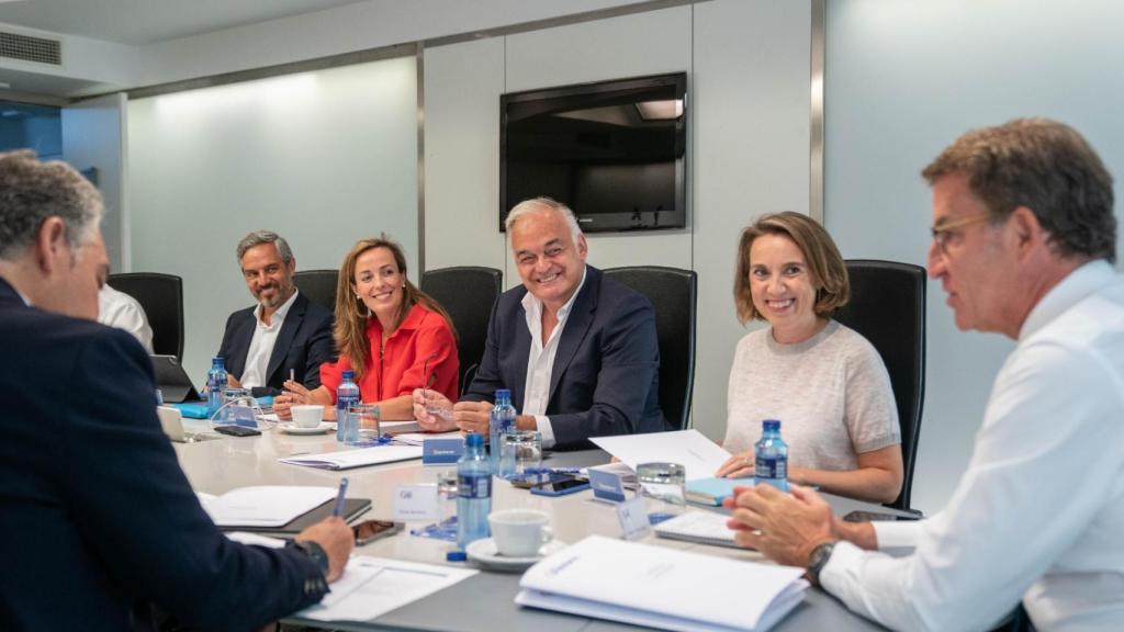 Alberto Núñez Feijóo, durante el Comité de Dirección del PP celebrado este lunes en la sede de la calle Génova.