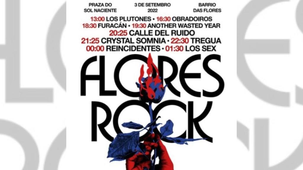 Cartel del Flores Rock de este 3 de septiembre.