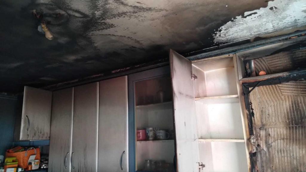Fuego provocado en la cocina