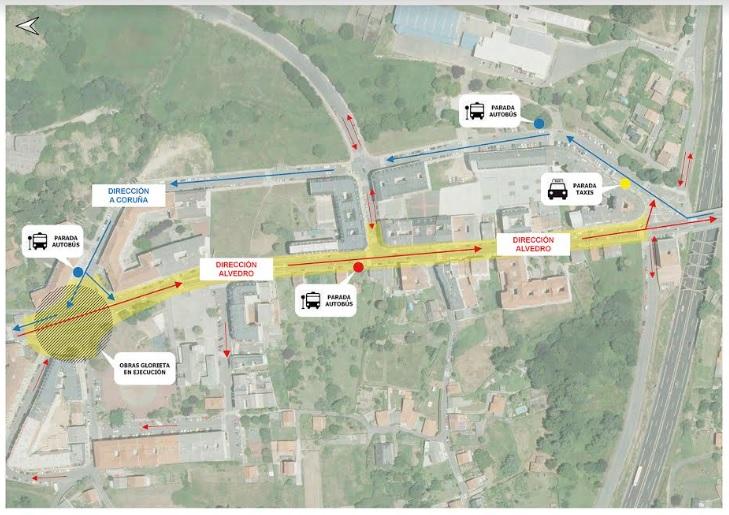 Así quedará la circulación en Vilaboa (Concello de Culleredo).