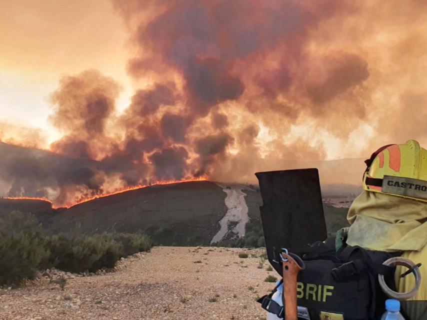 Imagen de archivo de un incendio en Castilla y León.