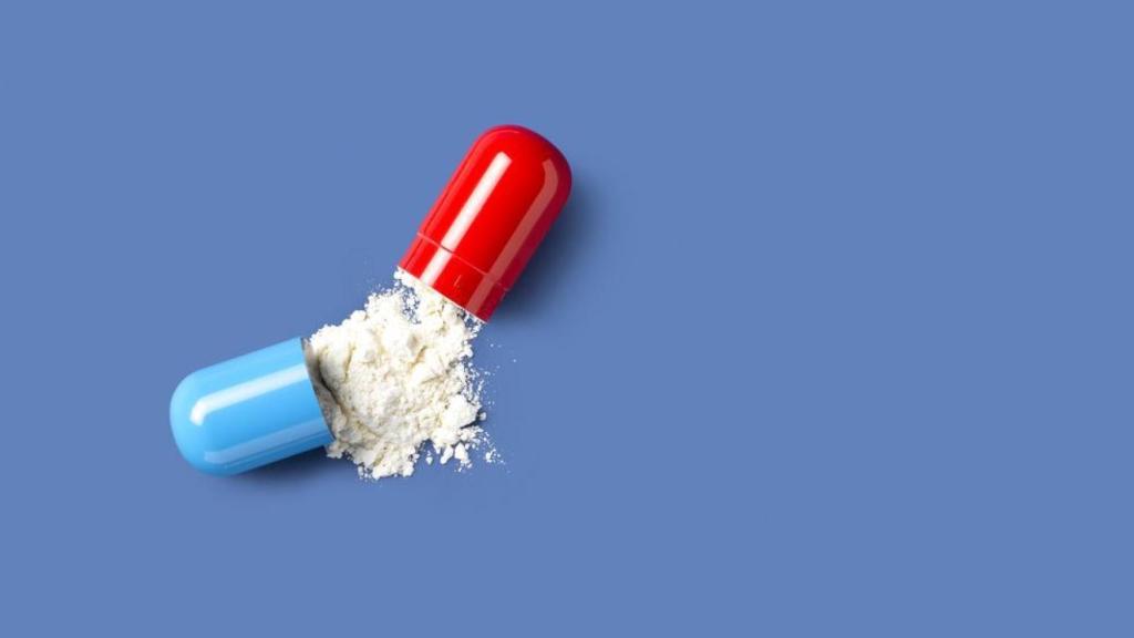 Un comprimido abierto.