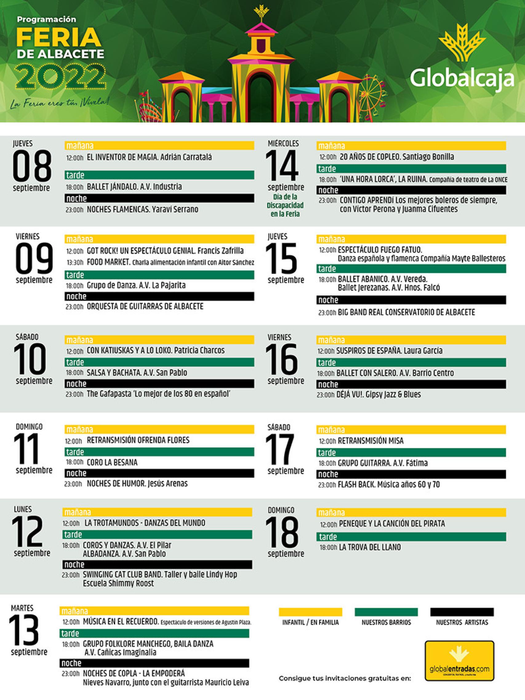 Cartel del programa con todos los eventos