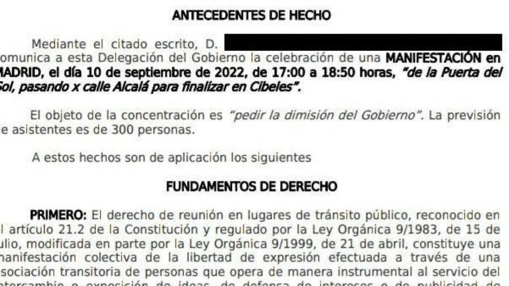 Los organizadores han hecho constar, en la comunicación a la Delegación del Gobierno, que esperan la asistencia de 300 personas.