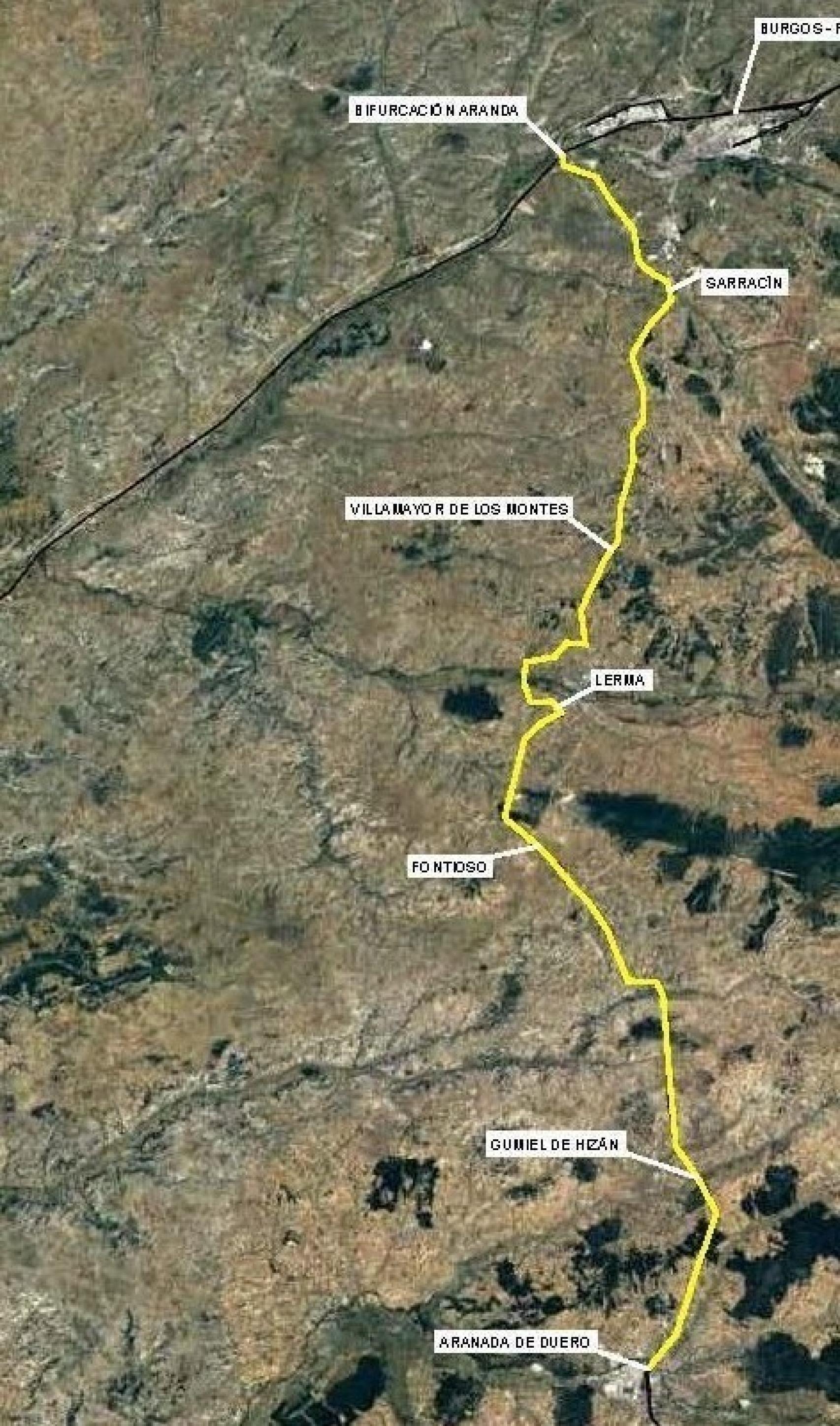 Plano ubicacion supresion bloqueo telefonico Aranda-Bifurcacion Aranda