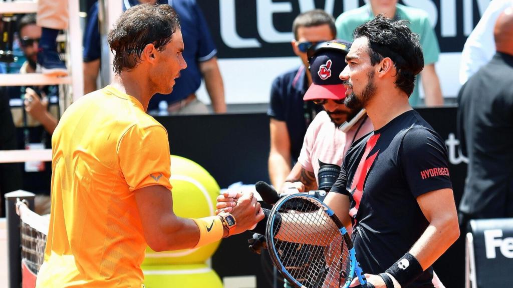 Rafa Nadal y Fabio Fognini, durante un partido