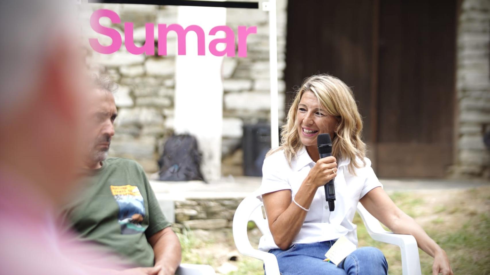 La vicepresidenta segunda del Gobierno y ministra de Trabajo, Yolanda Díaz durante la presentación de Sumar en 2022.