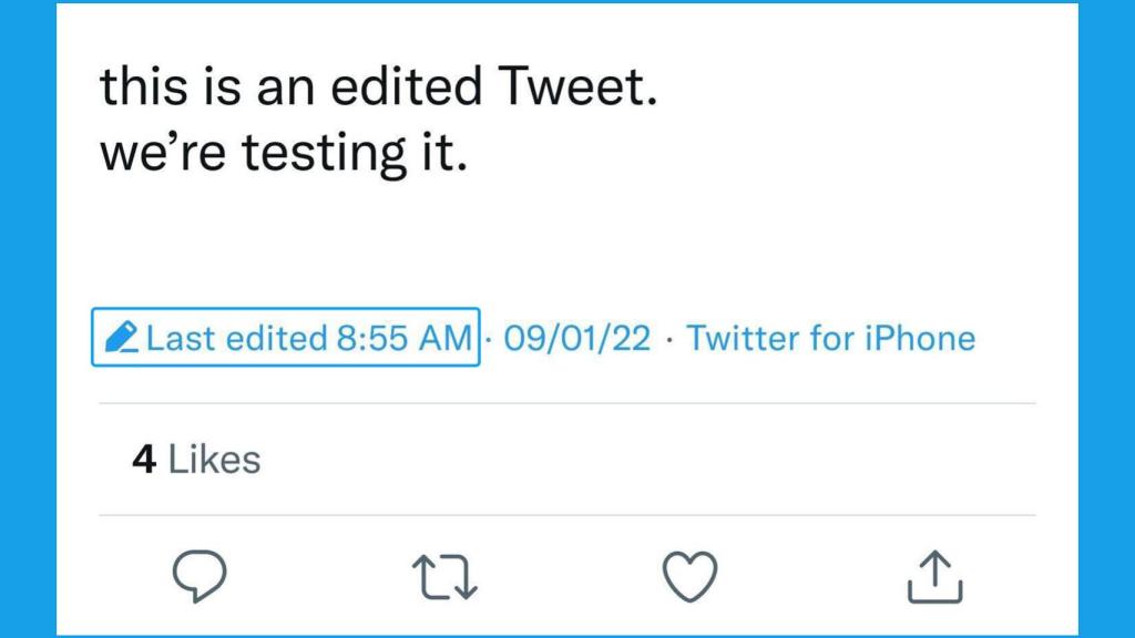 Ejemplo de edición de un tuit