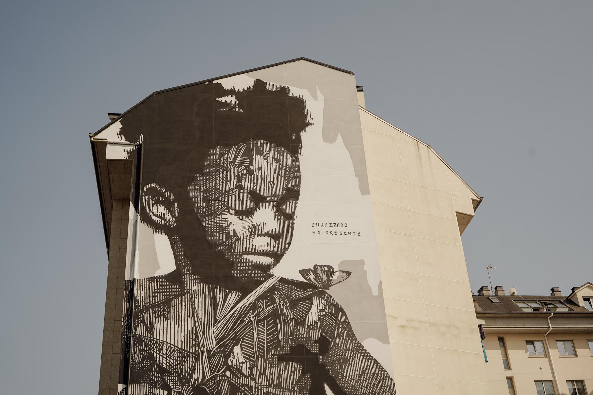 El mural de Huariu en Cambre.