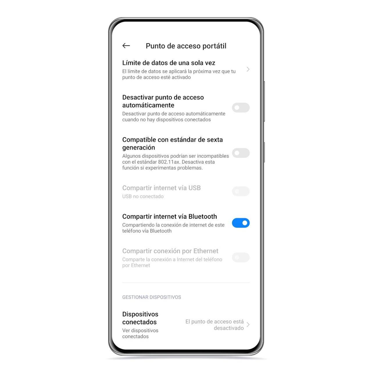 Compartir internet por Bluetooth