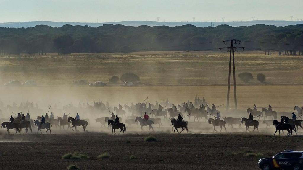 Encierro matutino de Medina del Campo. Imagen de Fotouno cedida a EL ESPAÑOL - Noticias de Castilla y León.