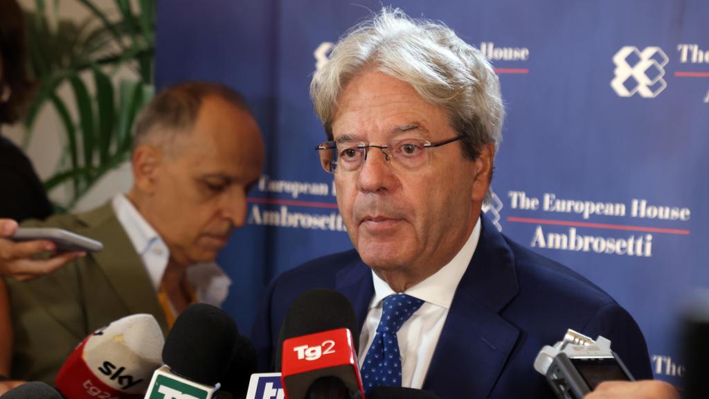 El comisario de Economía de la UE, Paolo Gentiloni, en el Foro Ambrosetti en Cernobbio (Italia)