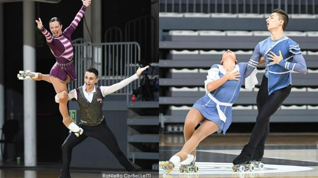 Los vallisoletanos Lidia Mateo y Manuel Delgado en la competición del Europeo de Patinaje Artístico