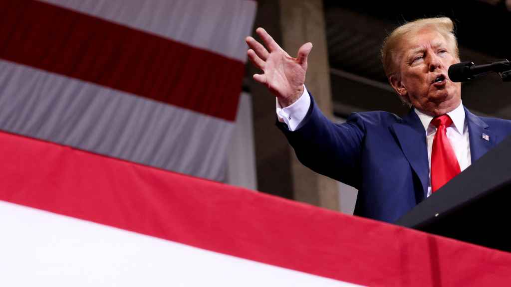 Donald Trump, durante su mitin en Wilkes-Barre, Pennsylvania, este sábado.