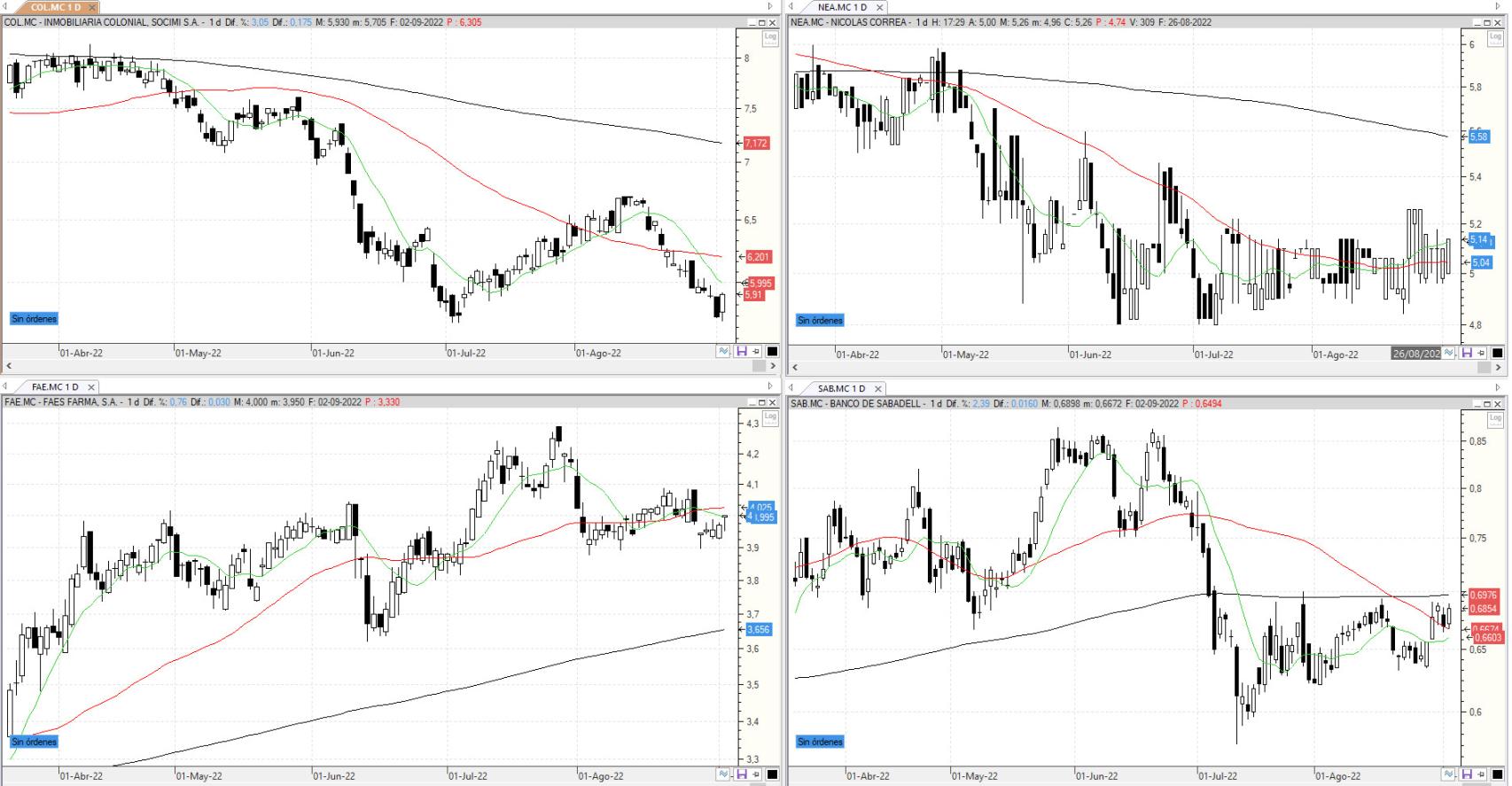 Evolución de los valores bajo seguimiento
