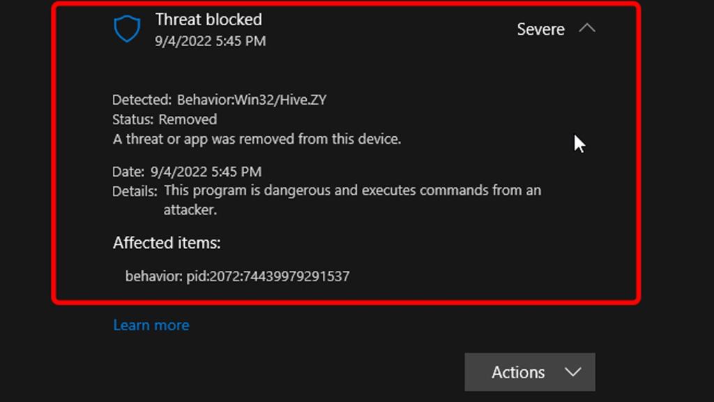 Windows Defender.