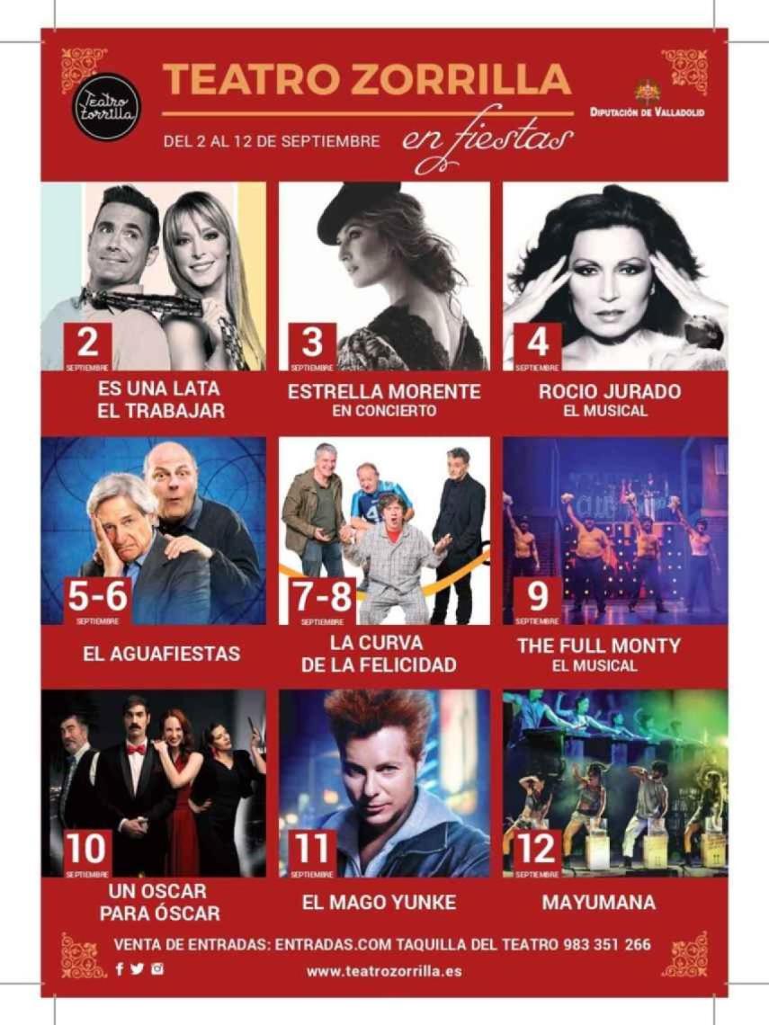 Oferta cultural del Teatro Zorrilla.