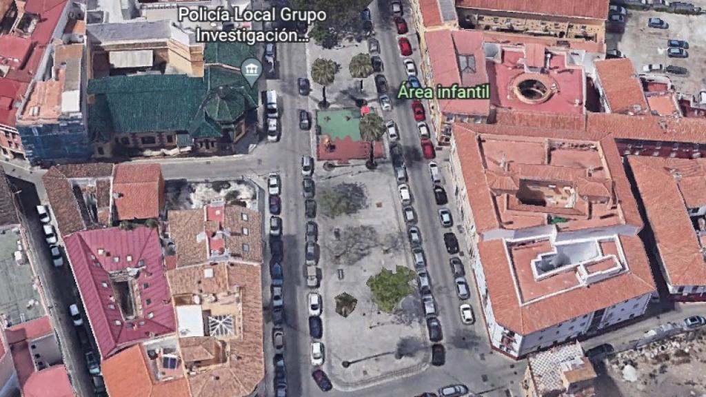 Vista de la plaza Llano de Doña Trinidad, en Málaga.