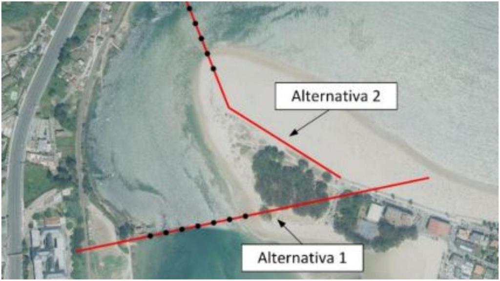 Alternativas para la pasarela entre Oleiros y Santa Cristina.