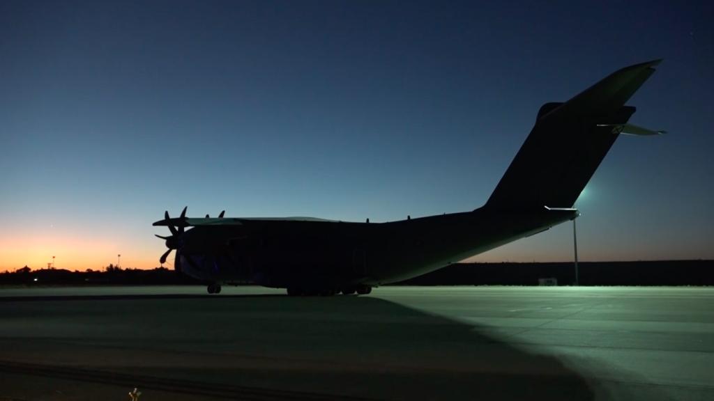 El avión, antes de despegar este martes desde Madrid.
