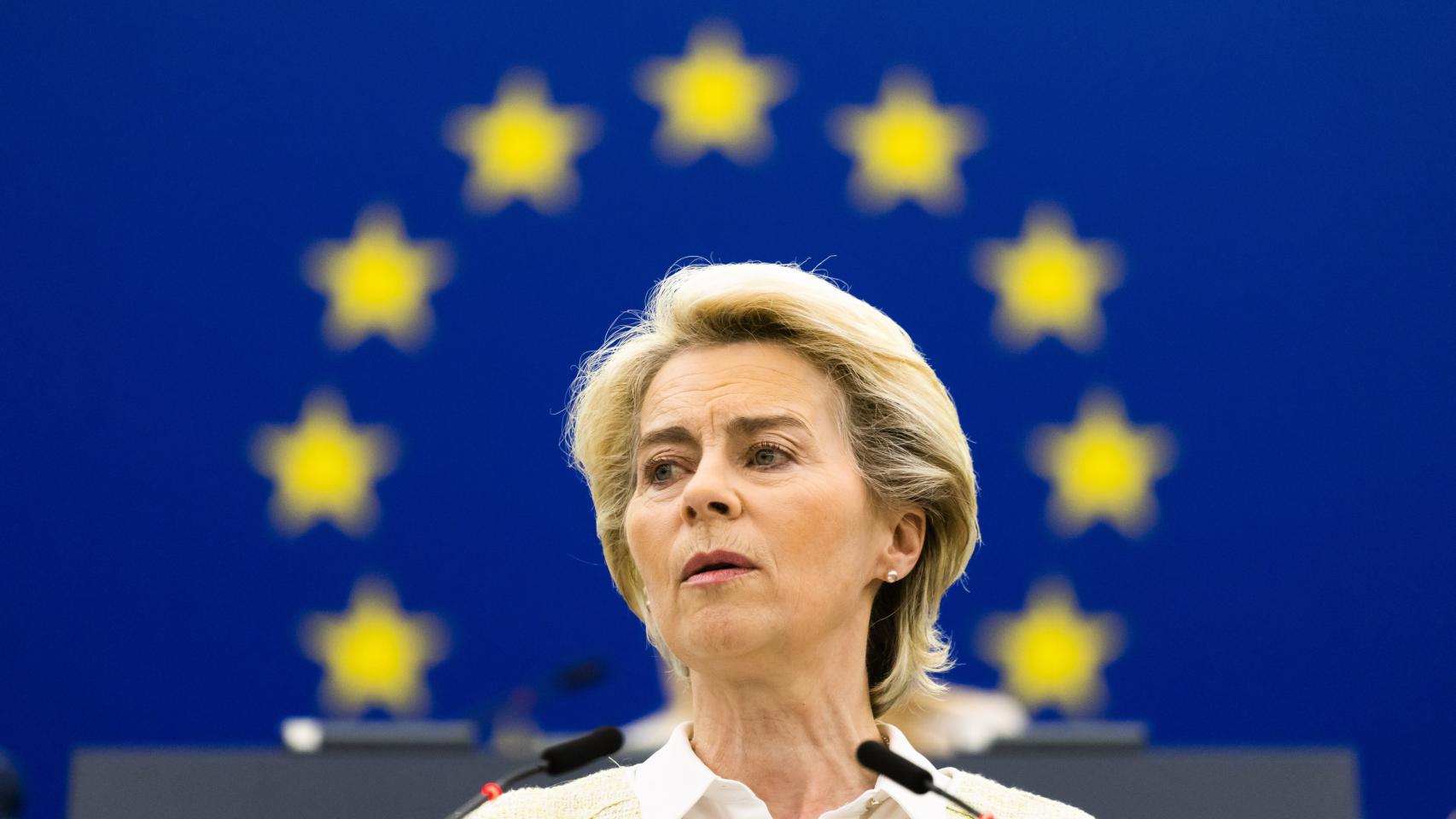 Ursula von der Leyen, presidenta de la Comisión Europea, durante una sesión del Parlamento Europeo.