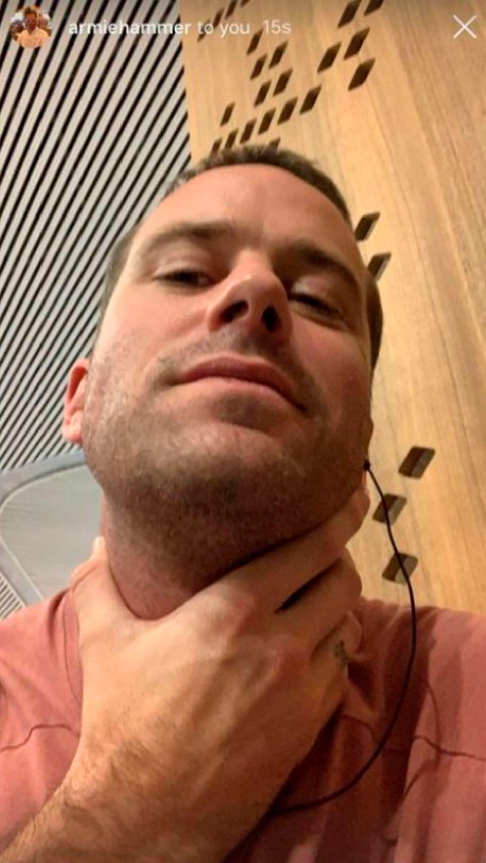 El actor Armie Hammer en una imagen de sus redes sociales.