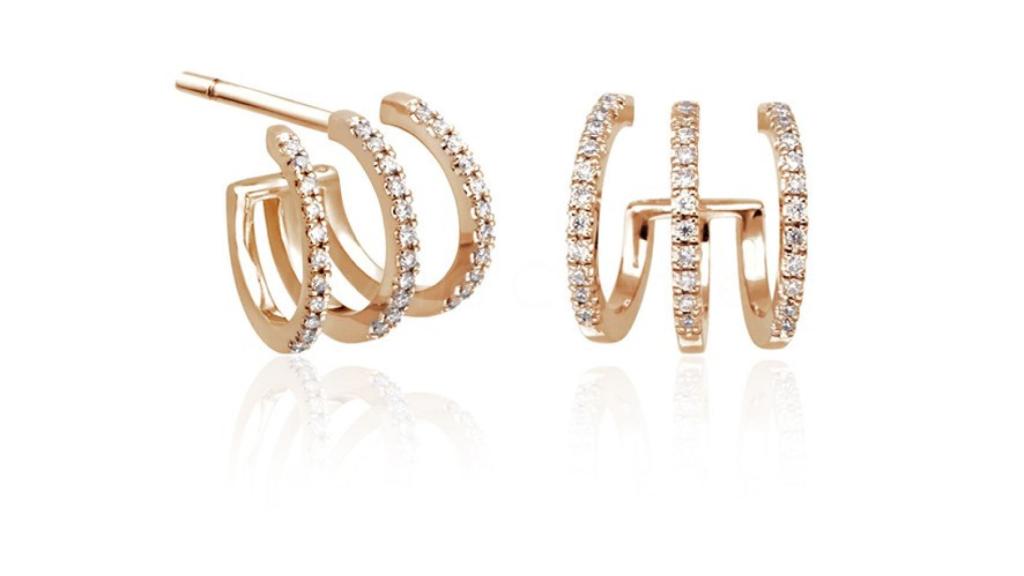 Los pendientes de oro rosa y diamantes que ha lucido la reina Letizia.