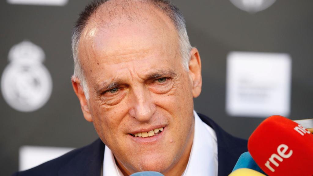 Javier Tebas compareciendo ante los medios.