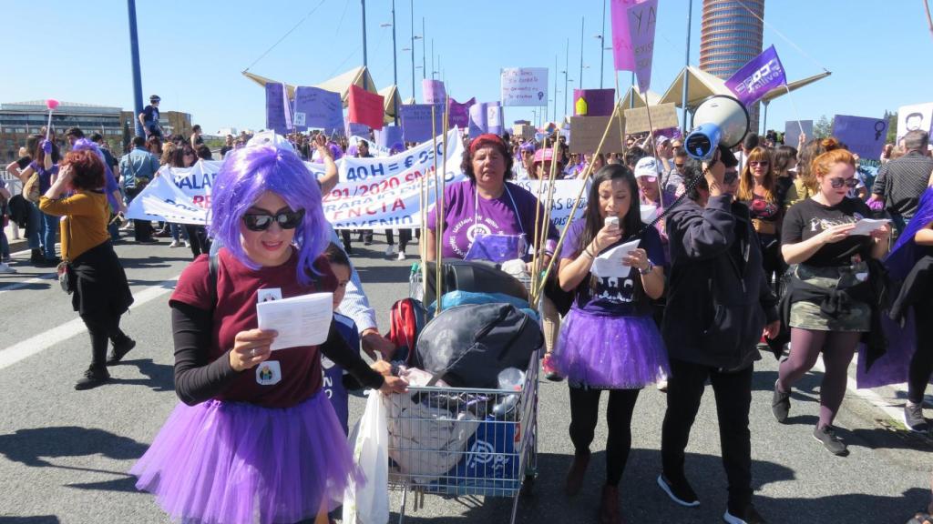 Sady Brítez, durante la manifestación del 8 de marzo con la Asociación.