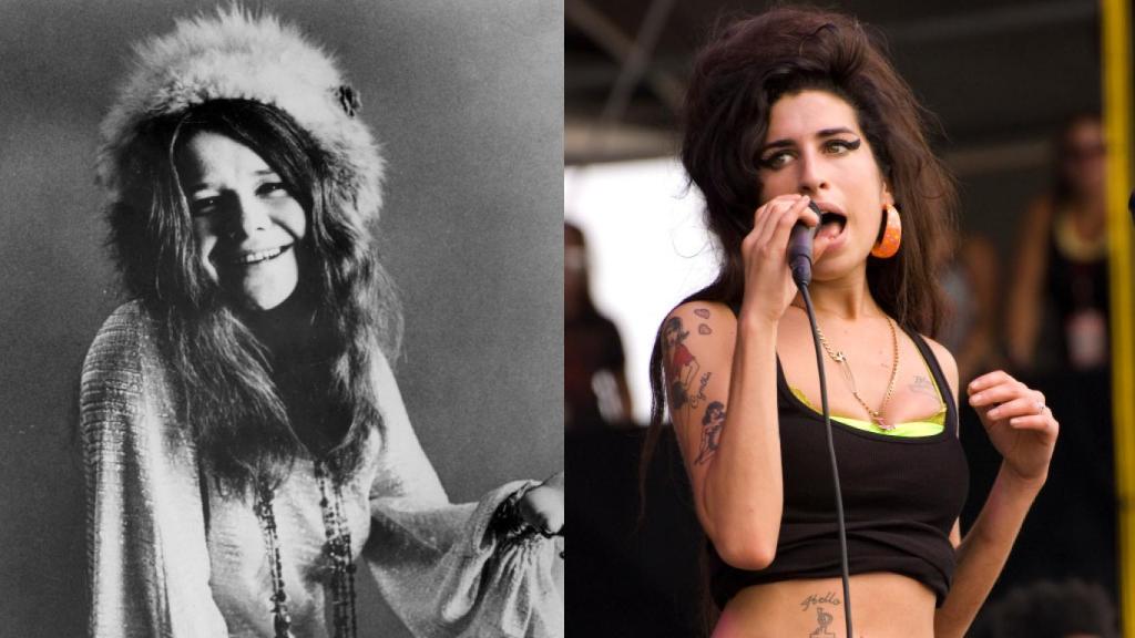 Janis Joplin y Amy Winehourse, dos de las miembros del Club de los 27.