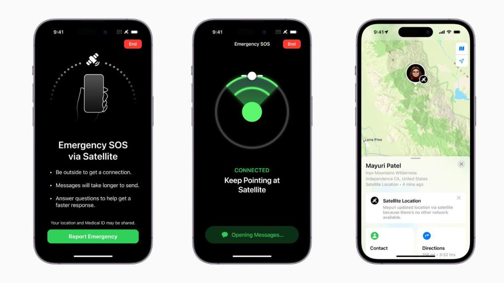 Sistema satélite del iPhone 14.